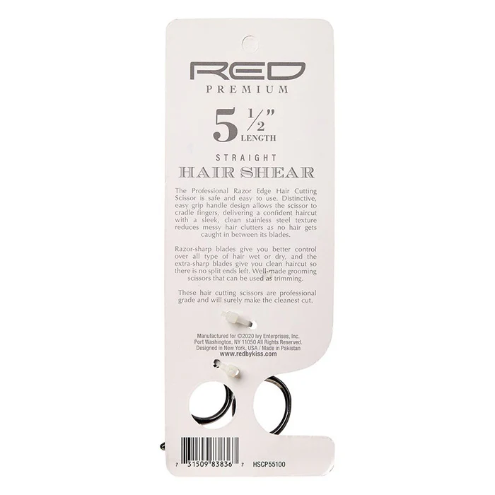 Red Premium Stainless Steel - STRAIGHT HAIR SHEAR 5 1/2" / 6 1/2" / 7 1/2" - Image 3