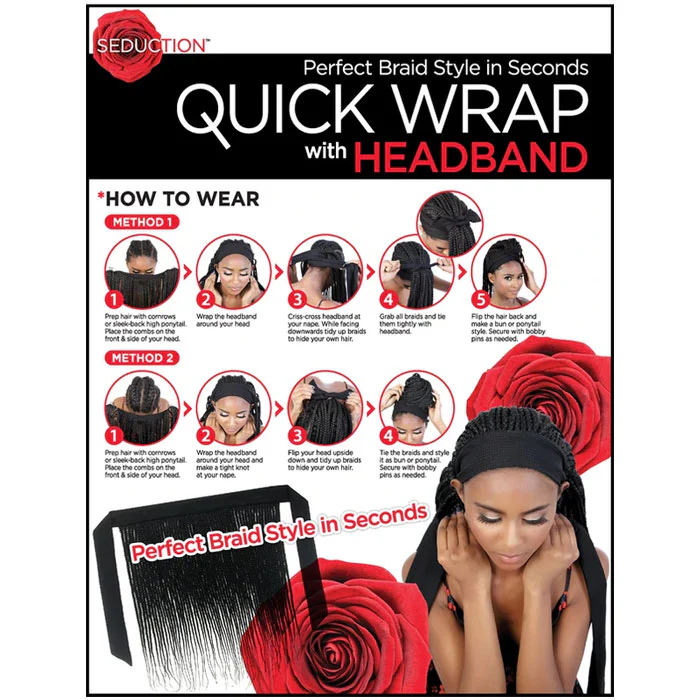Seduction Quick Wrap with Headband Wig - BOX BRAID with CURLY ENDS 30", 36" - Image 9