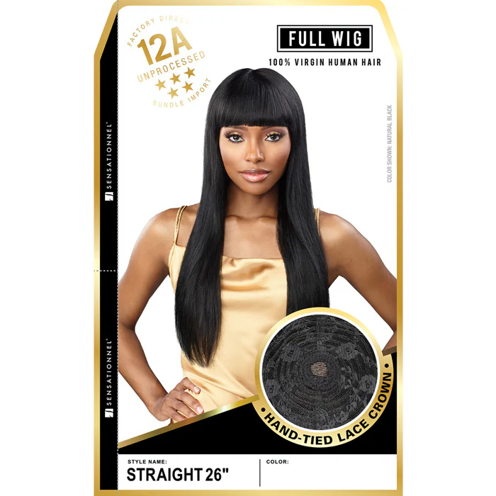 Sensationnel 100% Virgin Human Hair Lace Crown Full Wig - 12A STRAIGHT 26 - Image 5