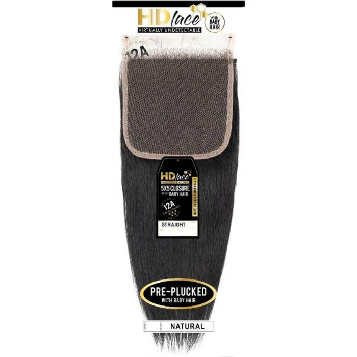 Sensationnel 12A 100% Virgin Human Hair 5X5 HD Lace Closure - STRAIGHT 16