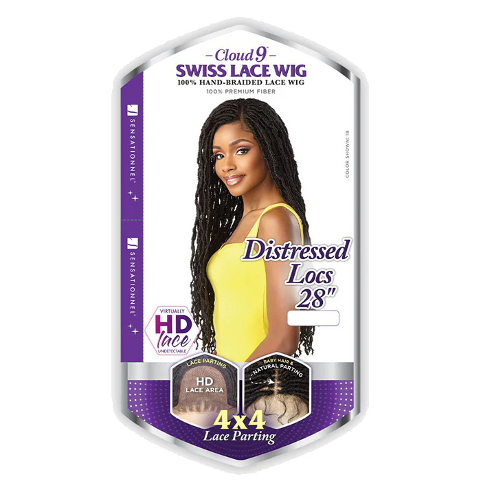 Sensationnel Cloud 9 4X4 Synthetic Braided Swiss Lace Wig - DISTRESSED LOCS 28" - Image 5