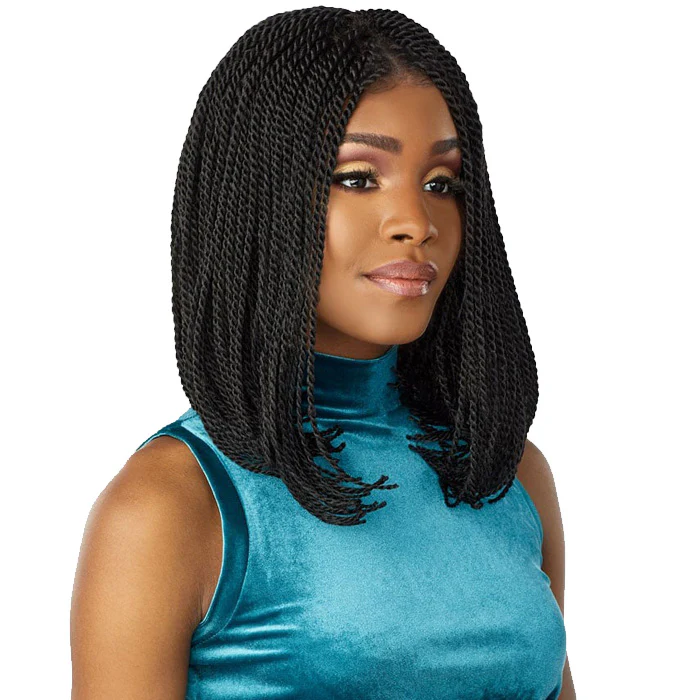 Sensationnel Cloud 9 Swiss Lace Hand-Braided 4x4 Lace Frontal Wig - SENEGAL TWIST BOB - Image 4