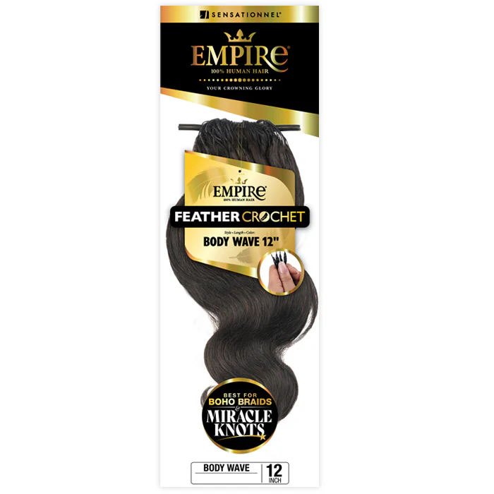 Sensationnel Empire 100% Human Hair Feather Crochet Braids - BODY WAVE 10/12" - Image 2