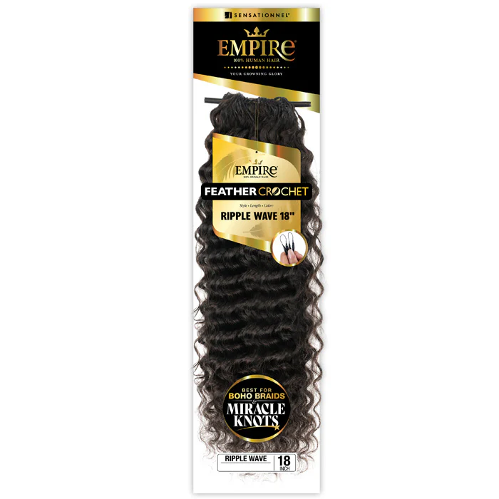 Sensationnel Empire 100% Human Hair Feather Crochet Braids - RIPPLE WAVE 10/12/14/18" - Image 4