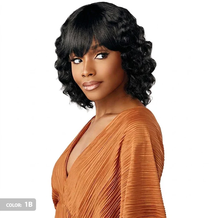 Sensationnel Empire Bob Collection with Bangs Full Wig - WAVY CUT 12" - 100% Human Hair - Image 3