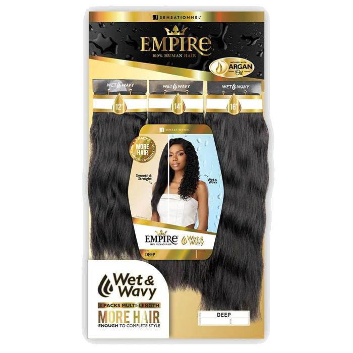 Sensationnel Empire  Wet & Wavy 100% Human Hair Weave - DEEP - 3 Packs Multi-Length - Image 5