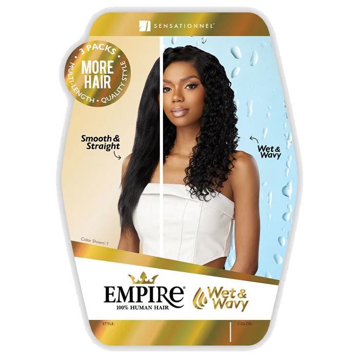 Sensationnel Empire  Wet & Wavy 100% Human Hair Weave - DEEP - 3 Packs Multi-Length - Image 6