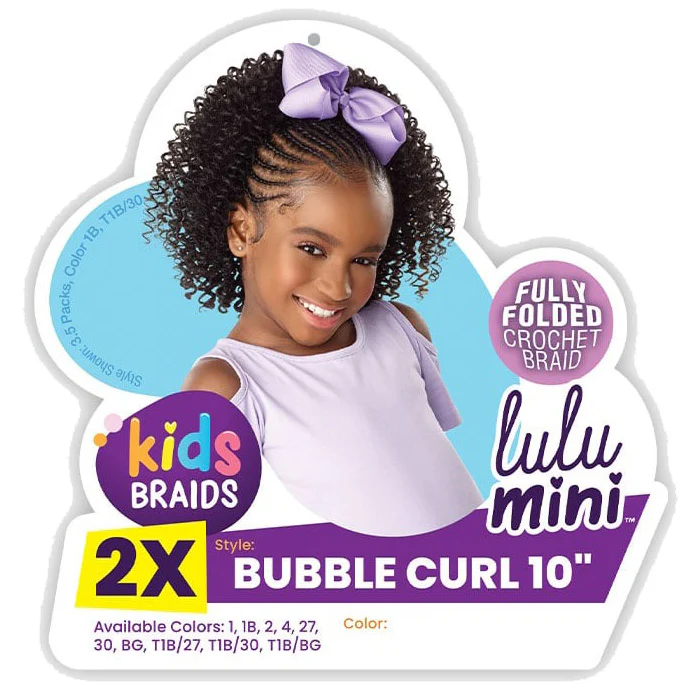 Sensationnel Lulu Mini Kids 2X Crochet Braid - BUBBLE CURL 10" - Image 6