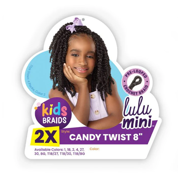 Sensationnel Lulu Mini Kids Pre-Looped Crochet Braid - CANDY TWIST 8" 2X - Image 5