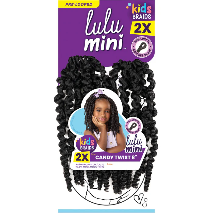 Sensationnel Lulu Mini Kids Pre-Looped Crochet Braid - CANDY TWIST 8" 2X - Image 6