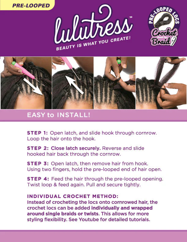 Sensationnel Lulutress Pre-Looped Crochet Braid - 2X DEEP WAVE 8" - Image 5