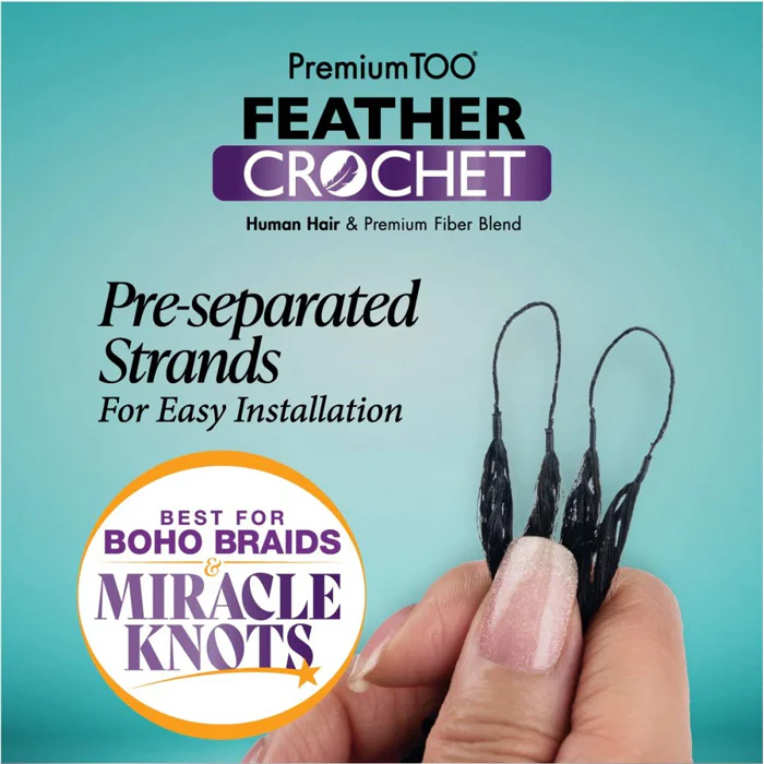 Sensationnel Premium Too Feather Crochet Braids - DEEP 14/18/22" - Human Hair Blend - Image 3