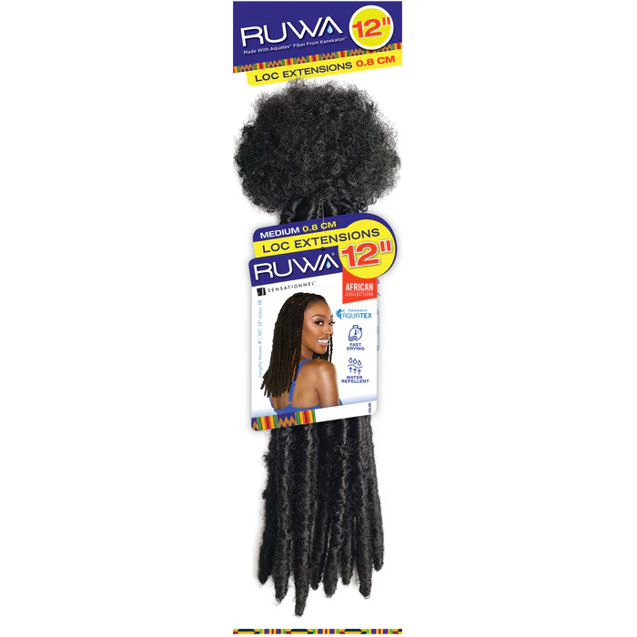Sensationnel Ruwa Kanekalon Crochet Braids - LOC EXTENSIONS (8"/10"/12") - 100% Aquatex