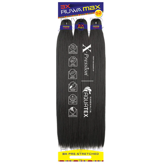 Sensationnel Ruwa Max X-Pression Pre-Stretched Crochet Braids - 3X 52"