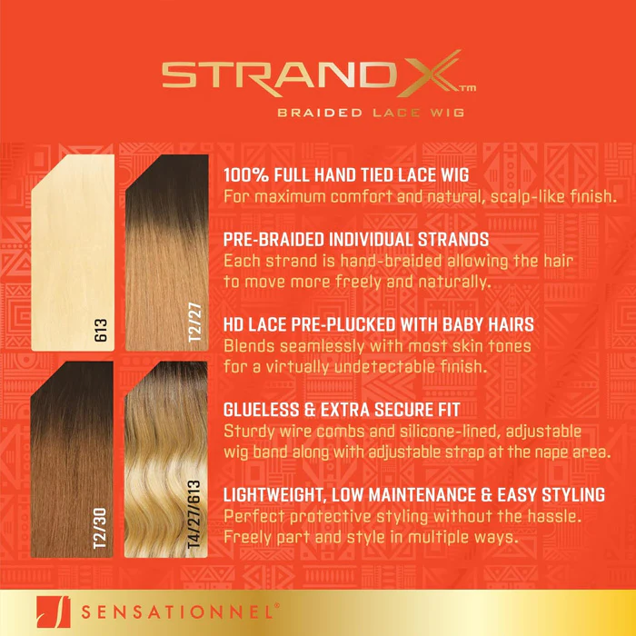 Sensationnel Strand X Glueless HD Full Lace Hand-Tied Braided Wig - UNIT 5 - Image 6