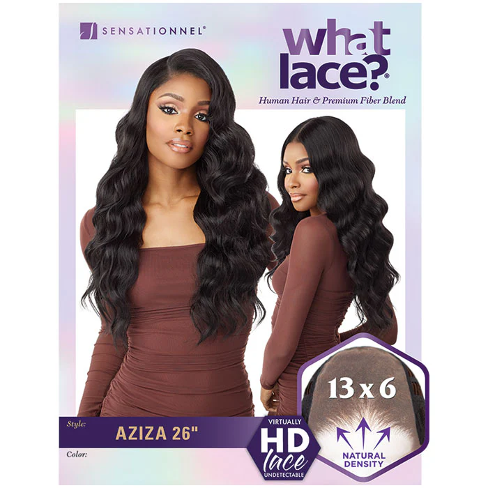 Sensationnel What Lace Human Hair Blend 13x6 HD Lace Front Wig - AZIZA 26" - Image 6
