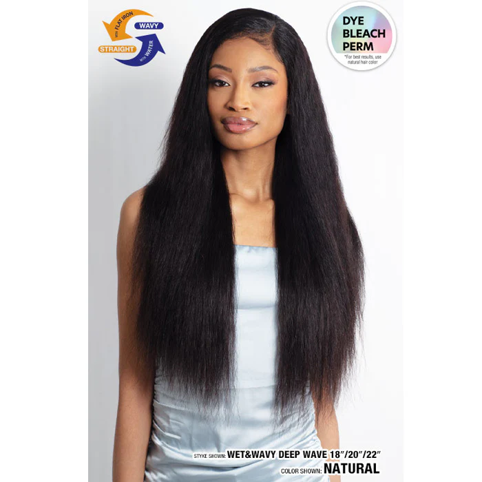 Shake N Go Glossy 100% Virgin Remy Hair HD 4x4 Hand-Tied Lace Closure - DEEP WAVE 12 - Wet & Wavy - Image 3