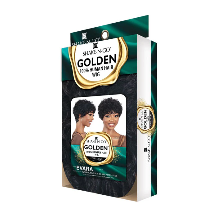 Shake N Go Golden 100% Human Hair Full Wig - EVARA - Image 4