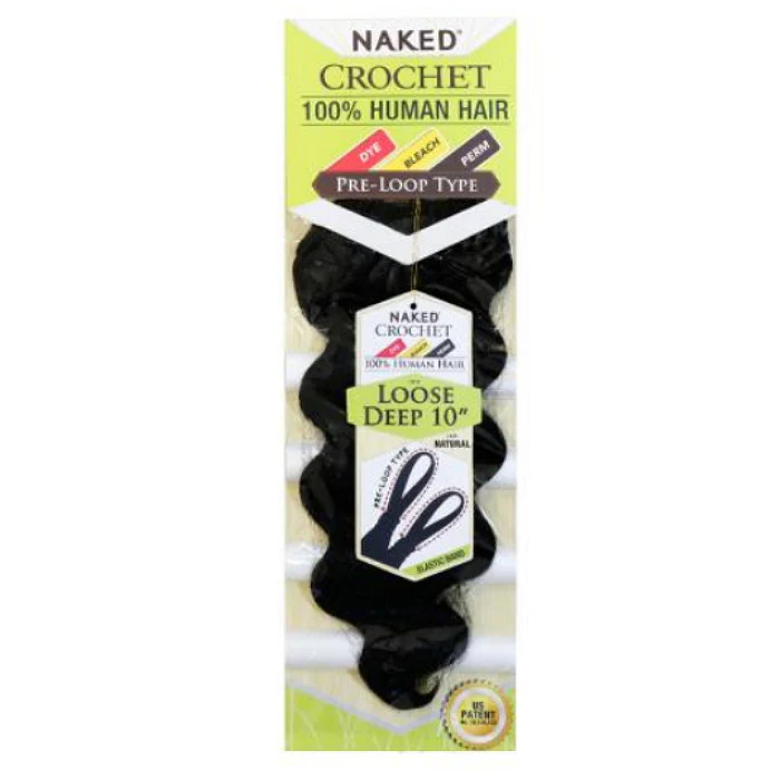 Shake N Go Naked 100% Human Hair Pre-Looped Crochet Braid - LOOSE DEEP  10-16"