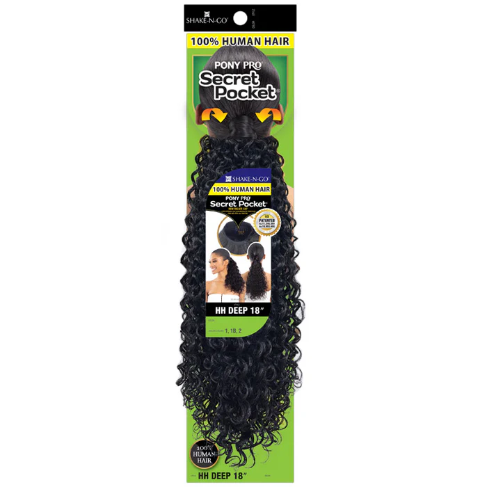 Shake N Go Secret Pocket Pony Pro Human Hair Wrap Ponytail - HH DEEP 18" - Image 3