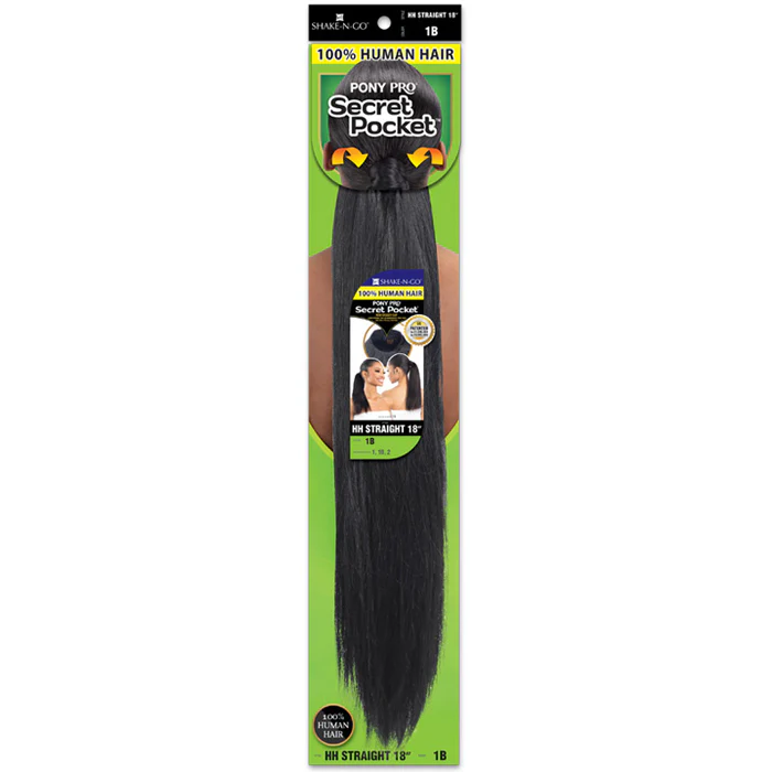 Shake N Go Secret Pocket Pony Pro Human Hair Wrap Ponytail - HH STRAIGHT 18" - Image 3