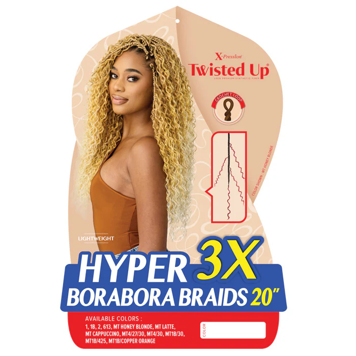 Twisted Up X-Pression By Outre Pre-Loop Crochet Braid - HYPER BORABORA BRAIDS 20" 3X - Image 2