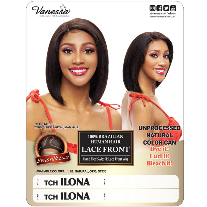 Vanessa 100% Brazilian Human Hair Swissilk Lace Front Side Part Wig - TCH ILONA - Image 5