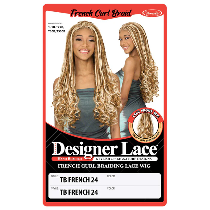 Vanessa Designer Lace French Curl Braided Lace Front Wig - TB FRENCH 24 - Image 5
