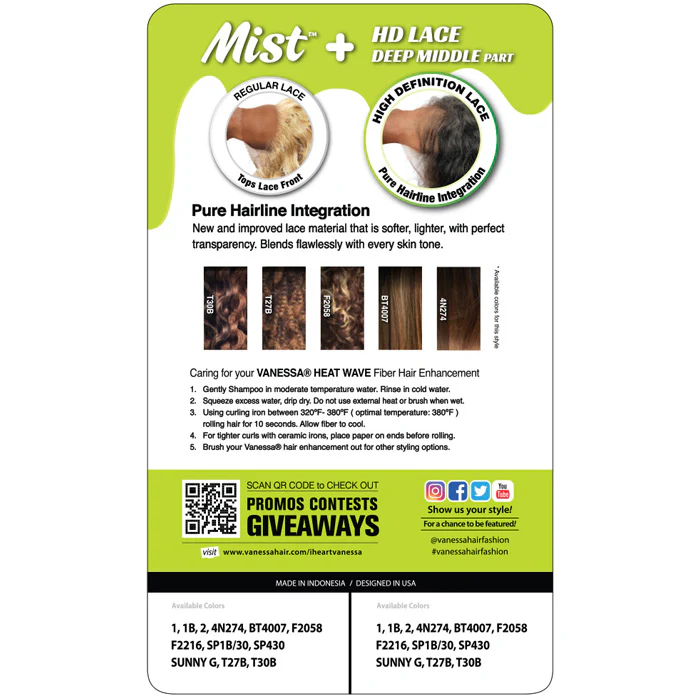 Vanessa Mist HD Deep Middle Lace Part Wig - ESMO - Image 5