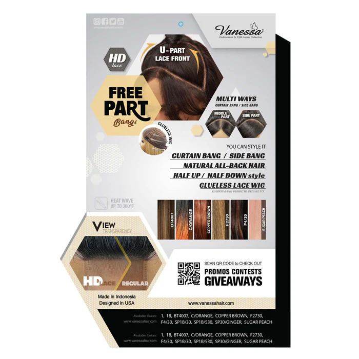Vanessa View U-Bang Glueless HD Lace Free Part Wig - VIEW U-BANG SH-WAVE - Image 4