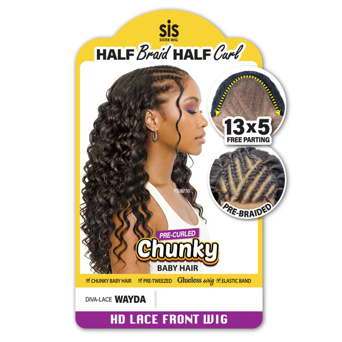 Zury Sis Chunky Glueless HD 13x5 Pre-Braided Lace Frontal Wig - WAYDA - Image 3