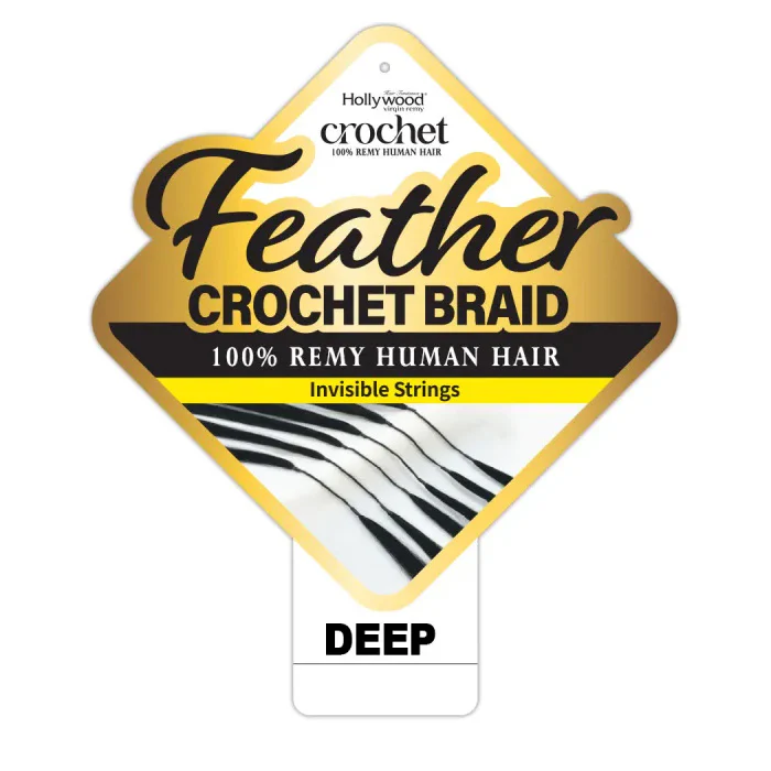 Zury Sis Hollywood Feather Crochet Braid - DEEP 12" - 100% Remy Human Hair - Image 5