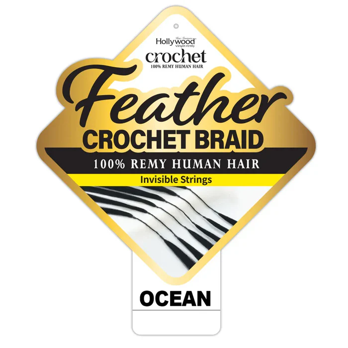Zury Sis Hollywood Feather Crochet Braid - OCEAN 12" - 100% Remy Human Hair - Image 3