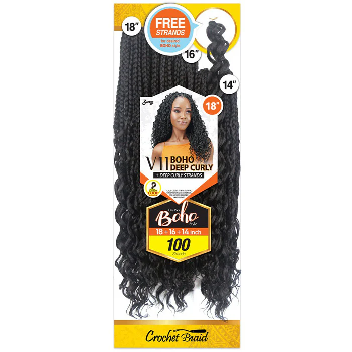 Zury Sis Loop Crochet Braids - V11 BOHO DEEP CURLY 14"16"18" - Image 3
